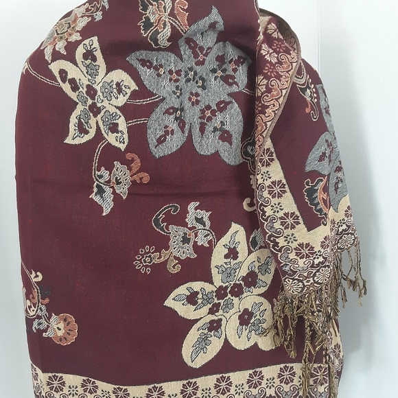 NWOT NEPAL GENUINE 100% PASHMINA (CASHMERE) REVERISBLE WRAP - Picture 6 of 10